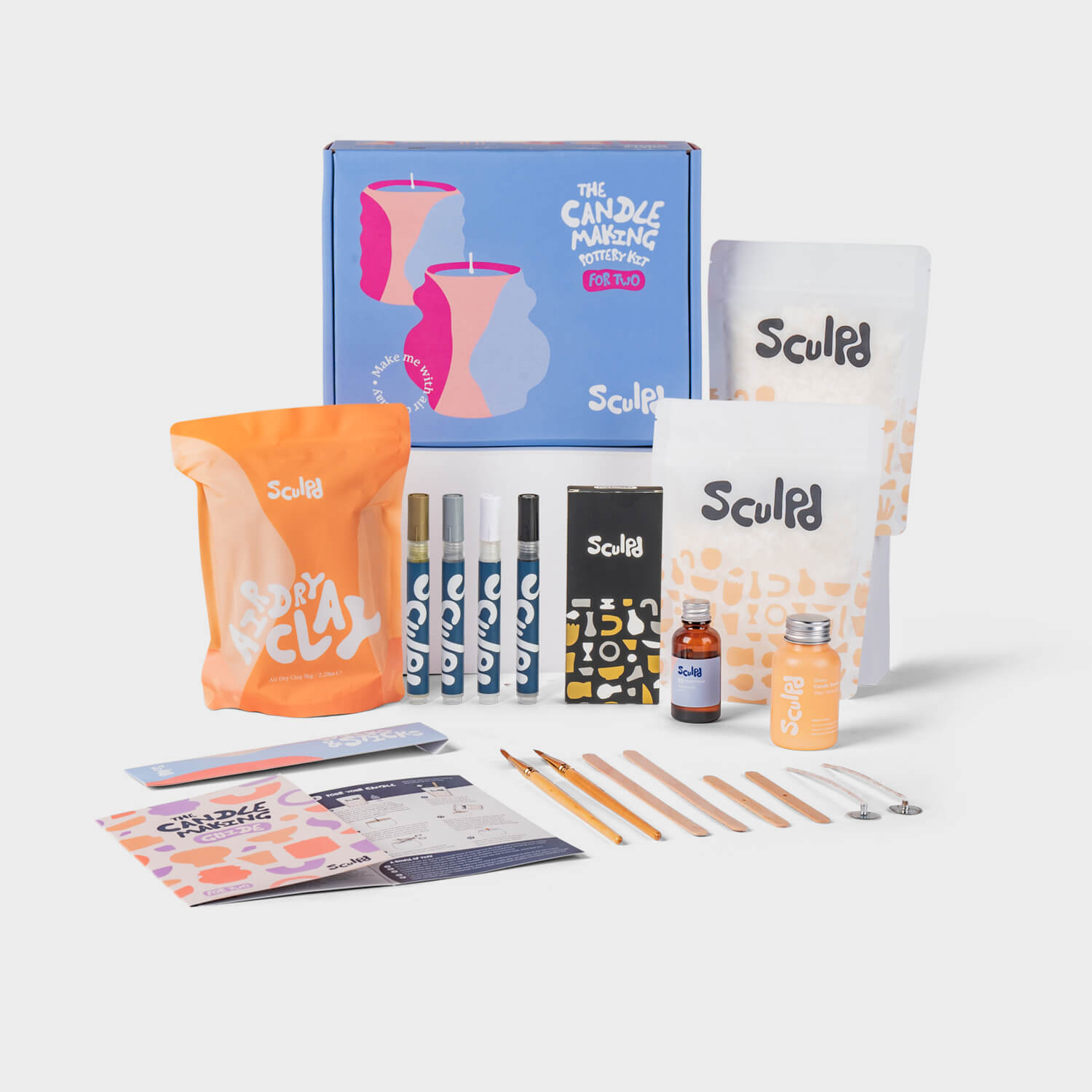 Sculpd Candle Making Kit for Two with Monotones Pens