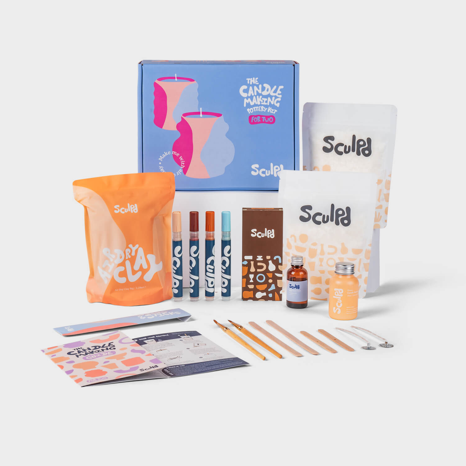 Sculpd Candle Making Kit for Two with Terracotta Pens