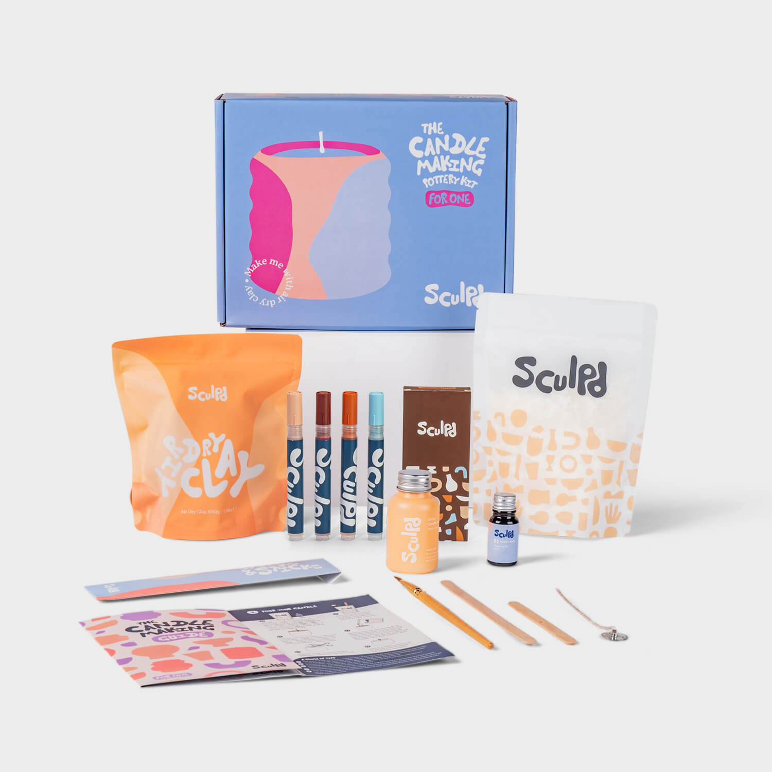 Sculpd Candle Making Kit for One with Terracotta Pens