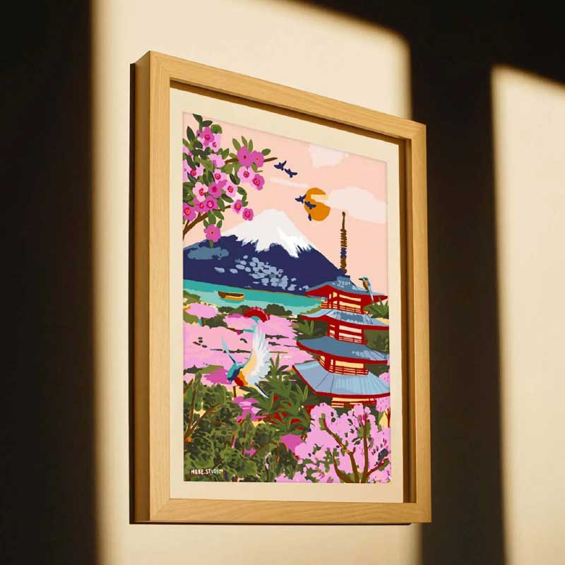 Mount Fuji Painting with Paint By Numbers