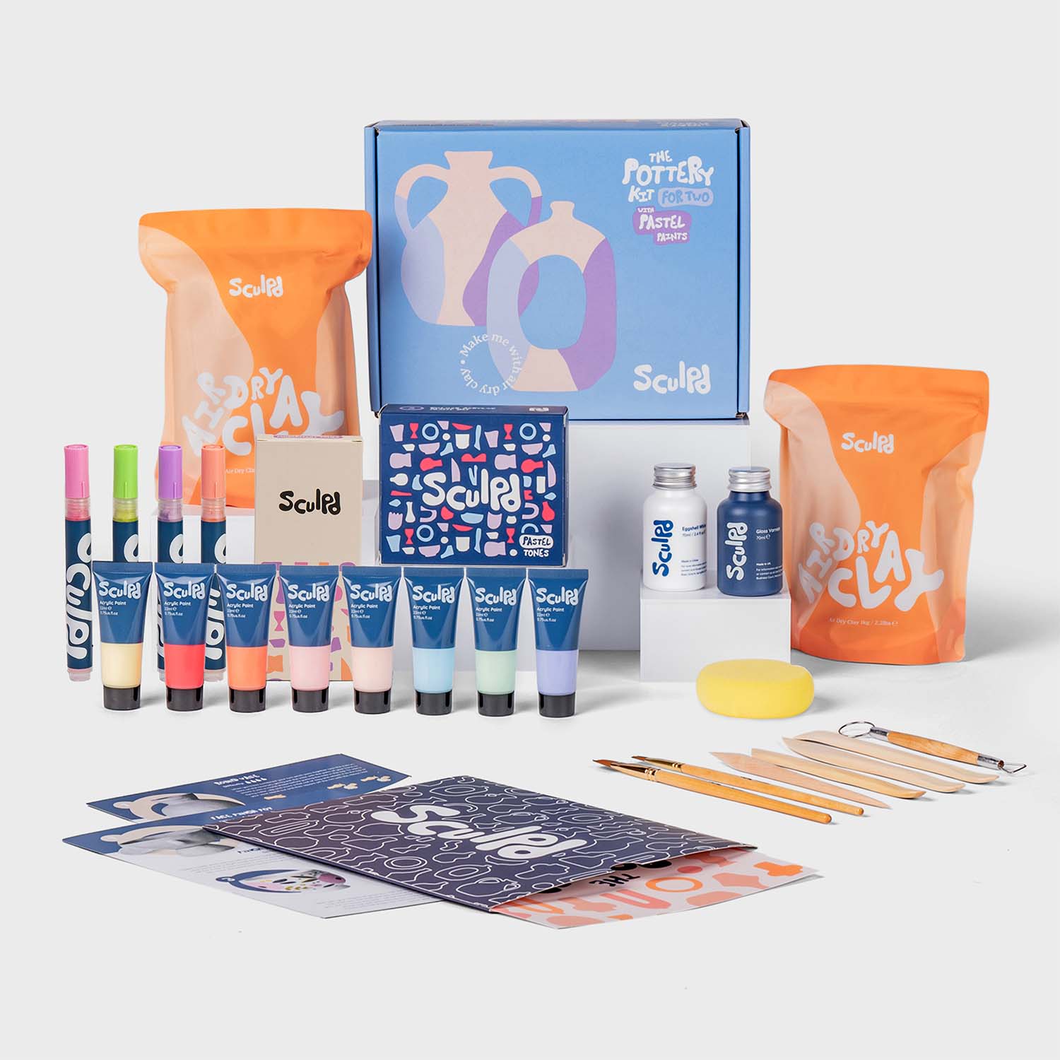 Sculpd Candle Making Kit for Two with Pastel Tones Paint Set and Modernist Pens