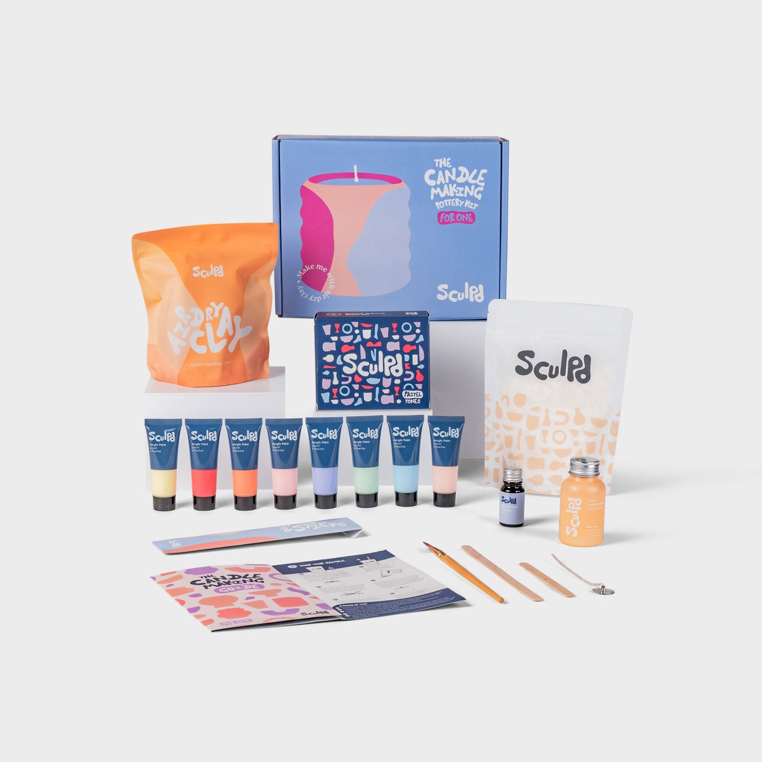 Sculpd Candle Making Kit Candle Making Kit Sculpd Pastel Tones One Candle Ginger & Orange