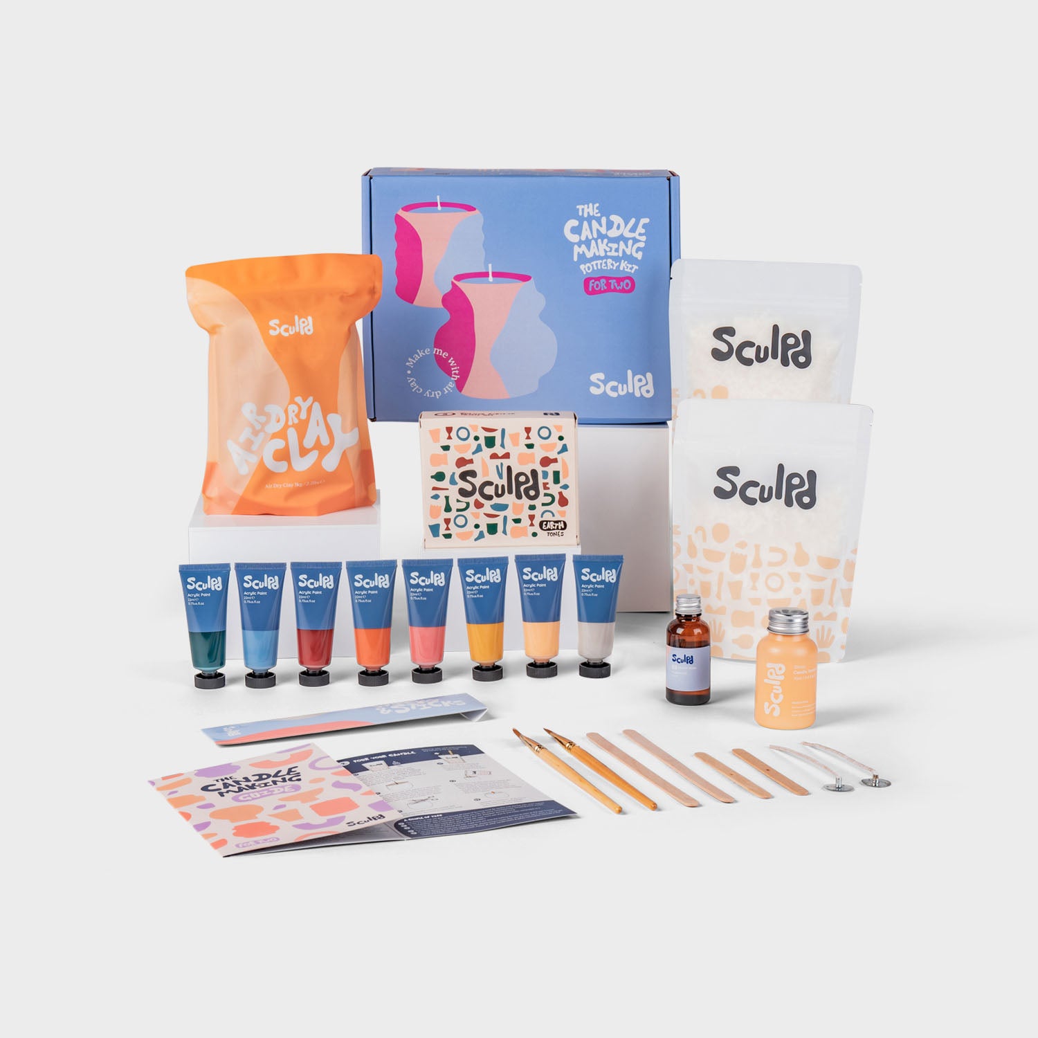 Sculpd Candle Making Kit Candle Making Kit Sculpd Earth Tones Two Candles Ginger & Orange