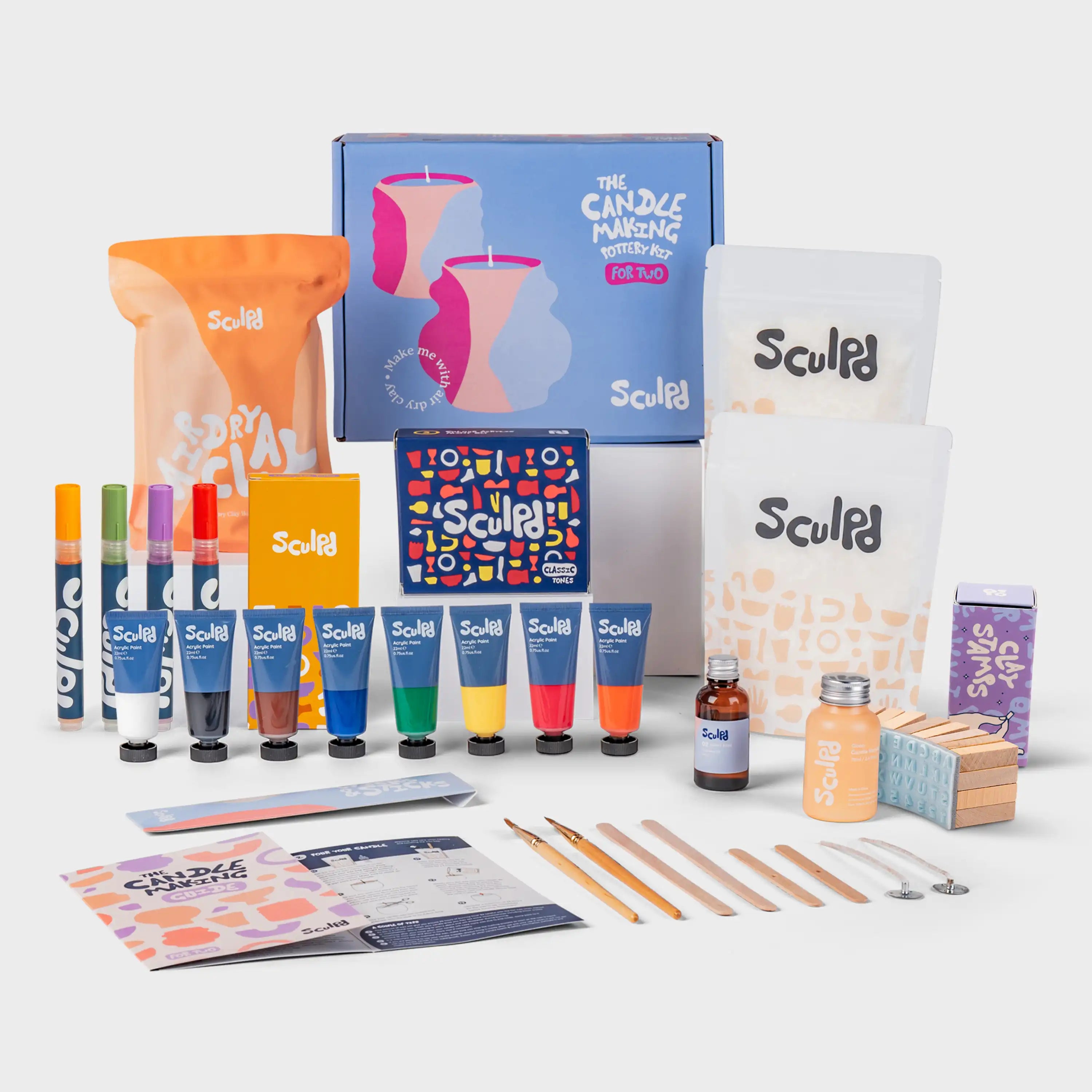 Ultimate candle bundle classic tones with Bloomsbury pens and clay stamp
