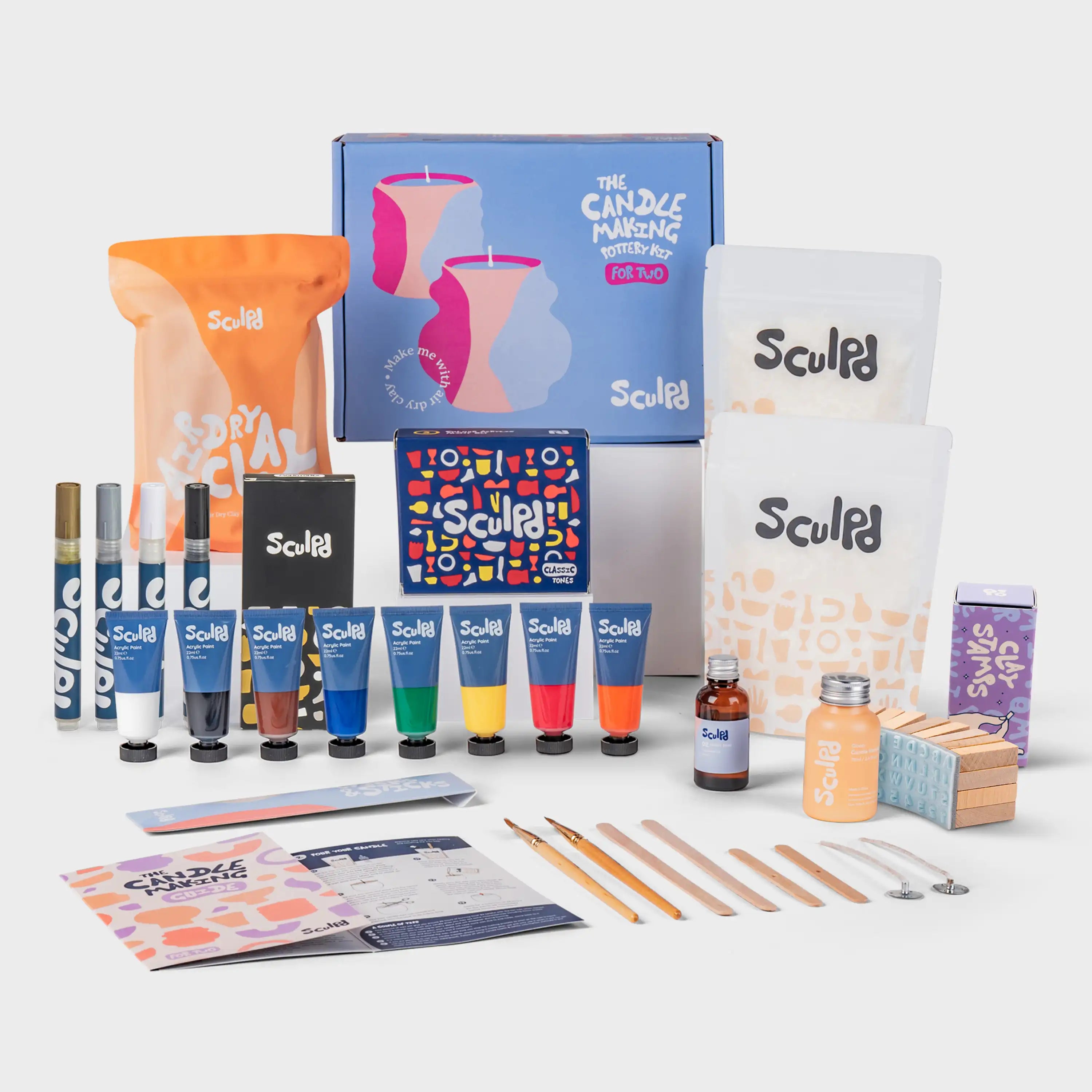 Ultimate candle bundle classic tones with Monotones pens and clay stamp