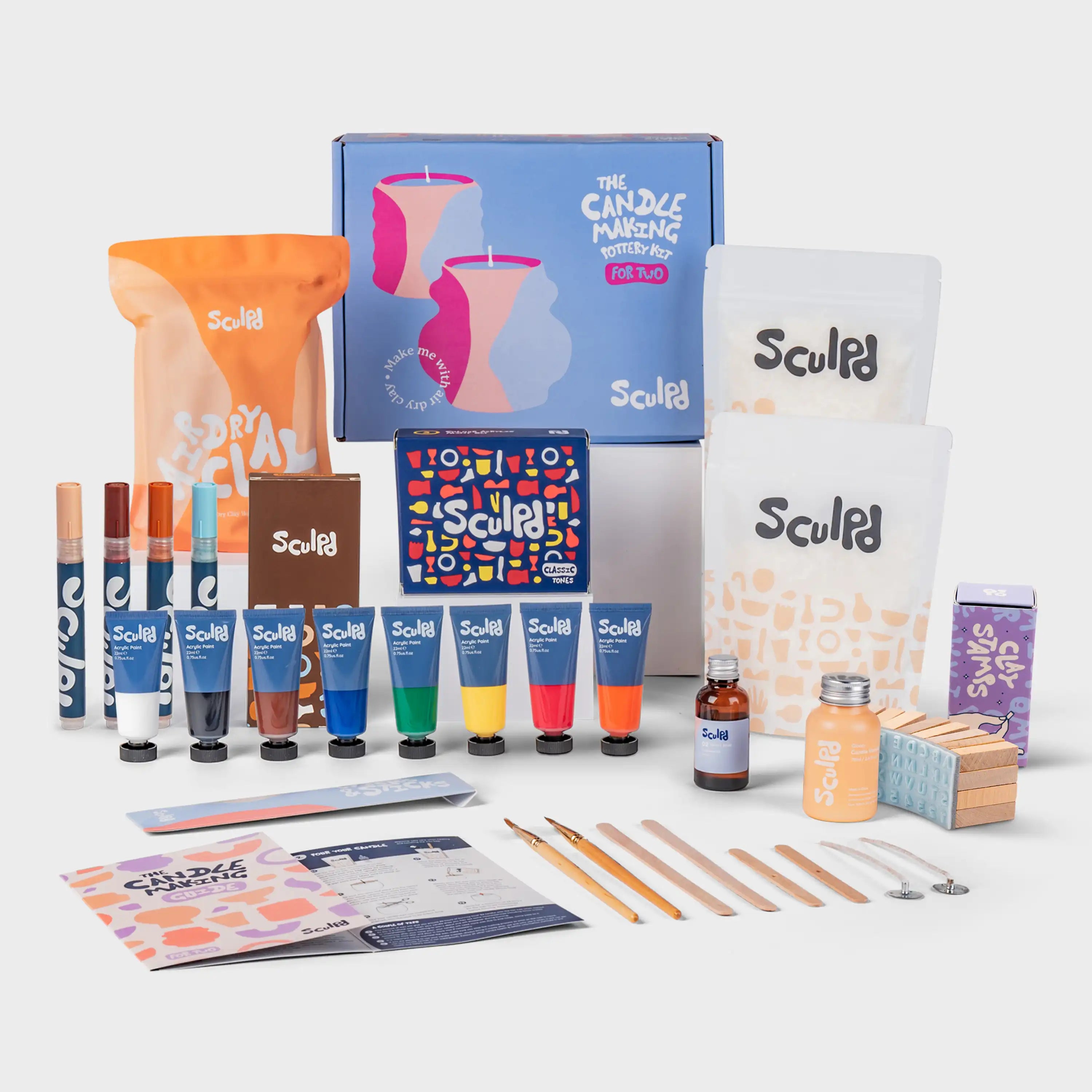 Ultimate candle bundle classic tones with Terracotta pens and clay stamp
