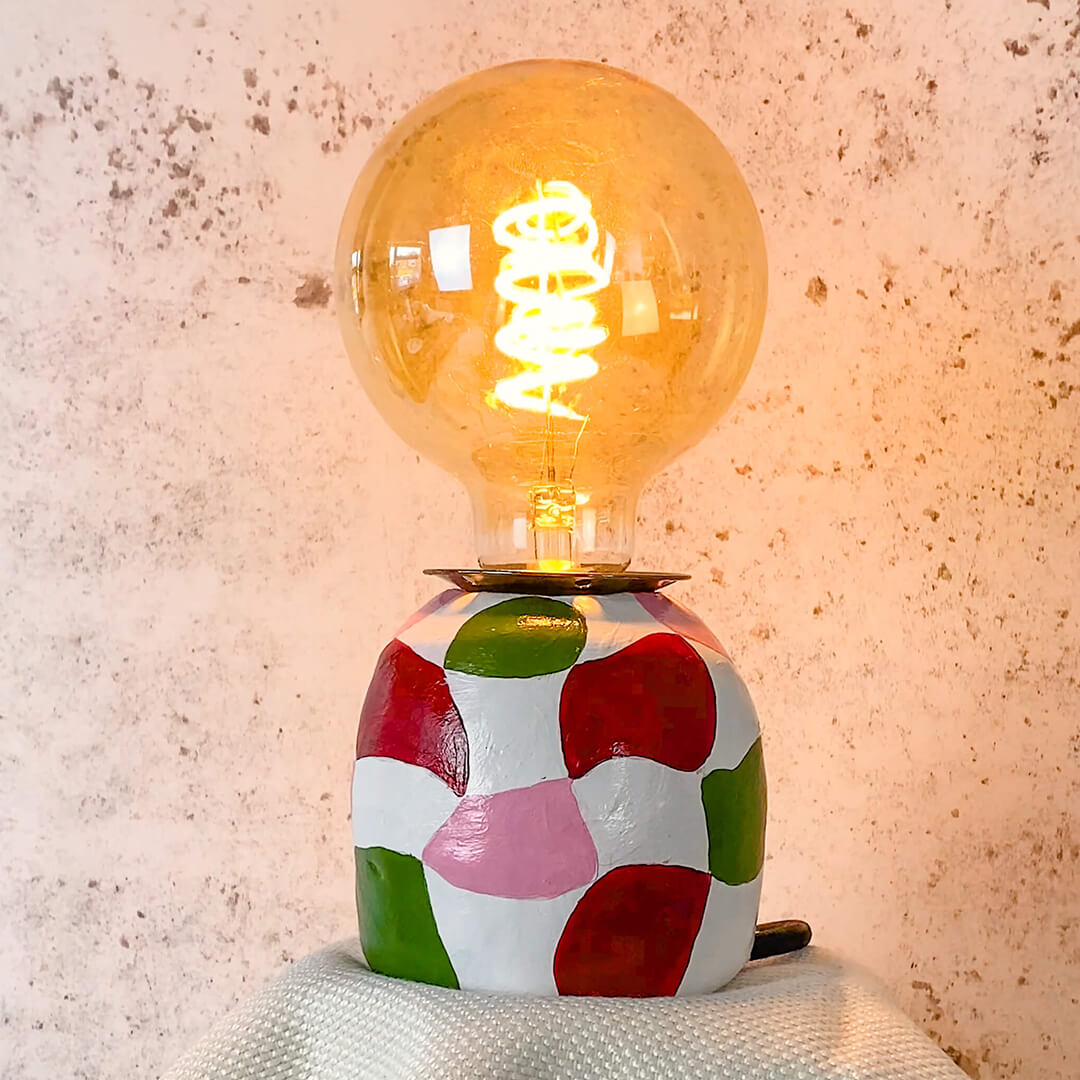 Colorful Mosaic Lamp crafted using filament kit