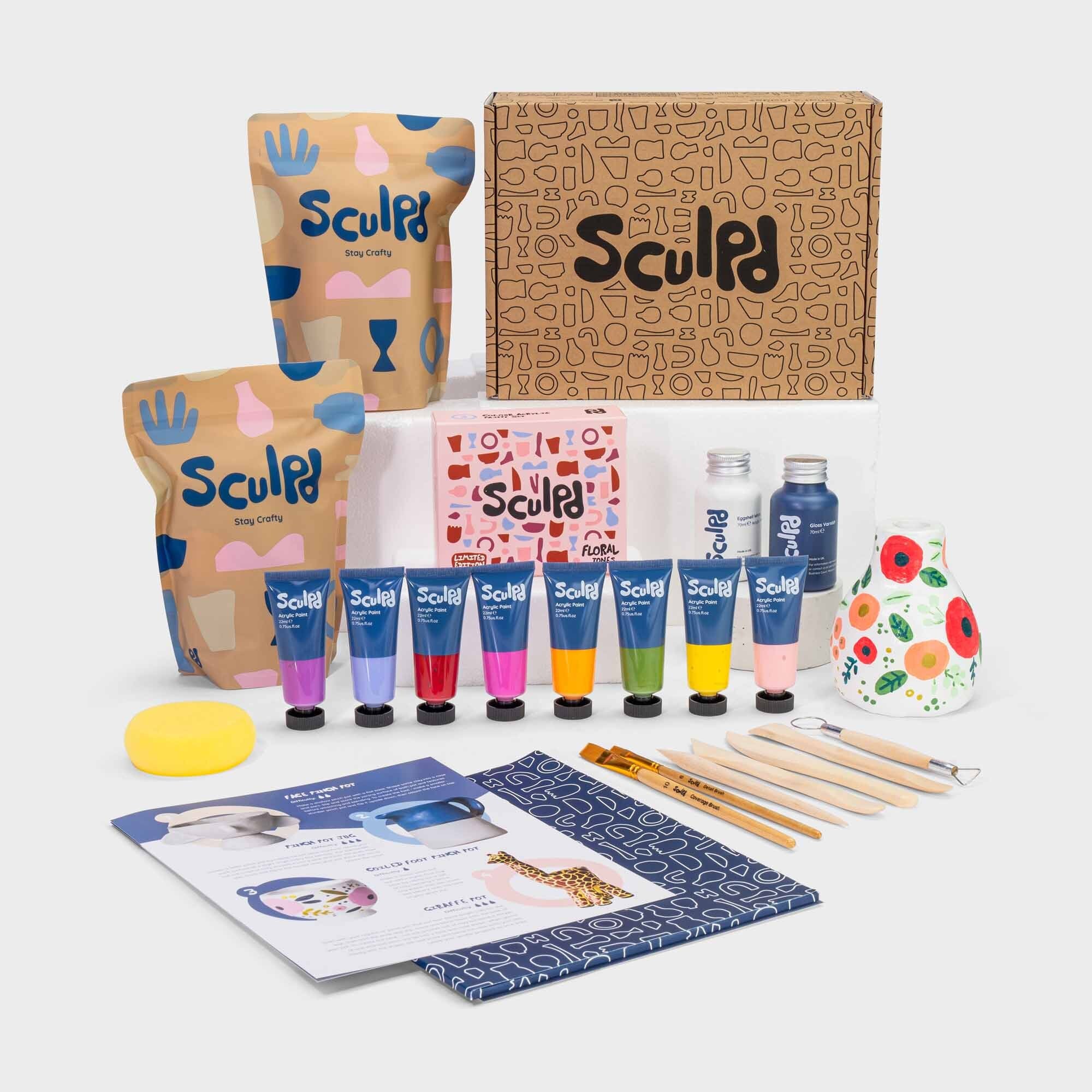 Ankorstore x Sculpd - Sculpd Pottery Kit and Floral Tones Paint Set