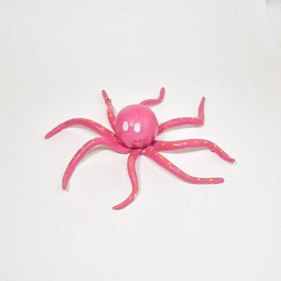 Kids pottery inspo - pink spider