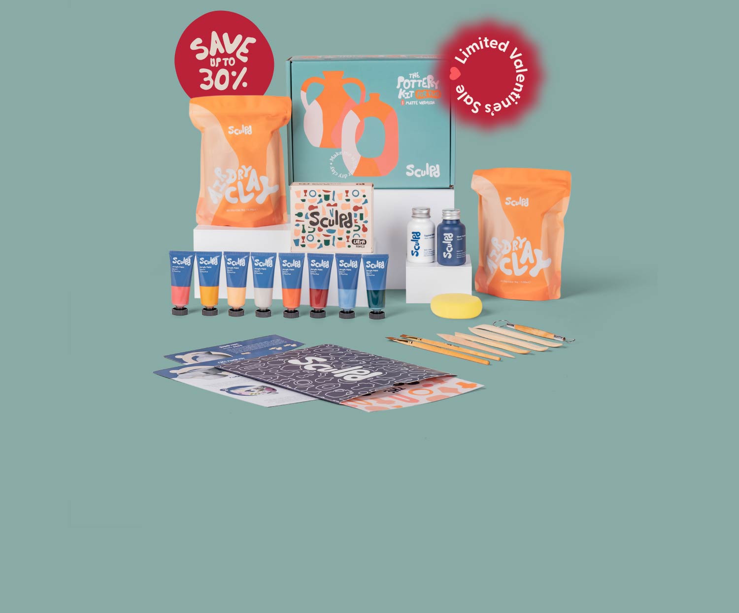 Sculpd Pottery Collection Tile Banner with Valentines Limited Sale icon