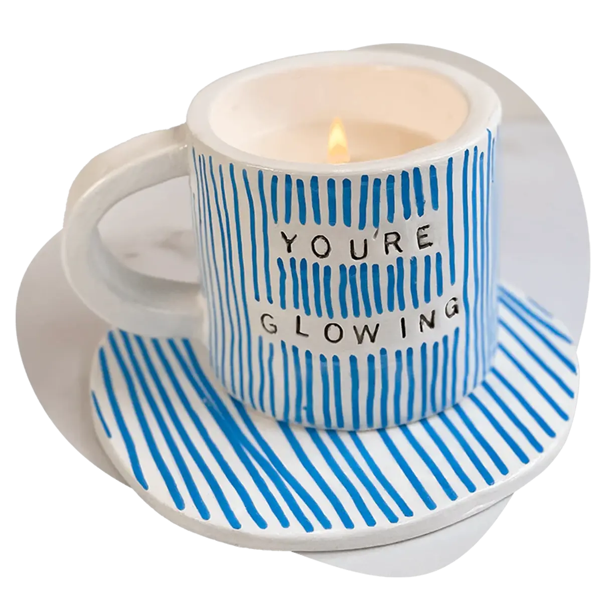 You're glowing mug candle making creation