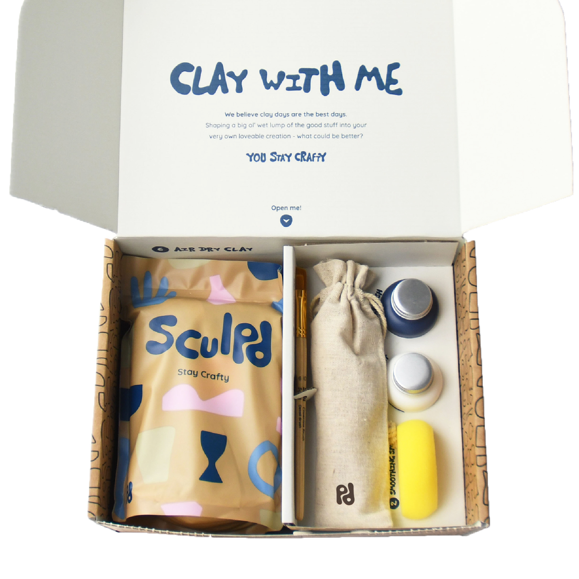 sculpd candle making pottery kit for two with air dry clay