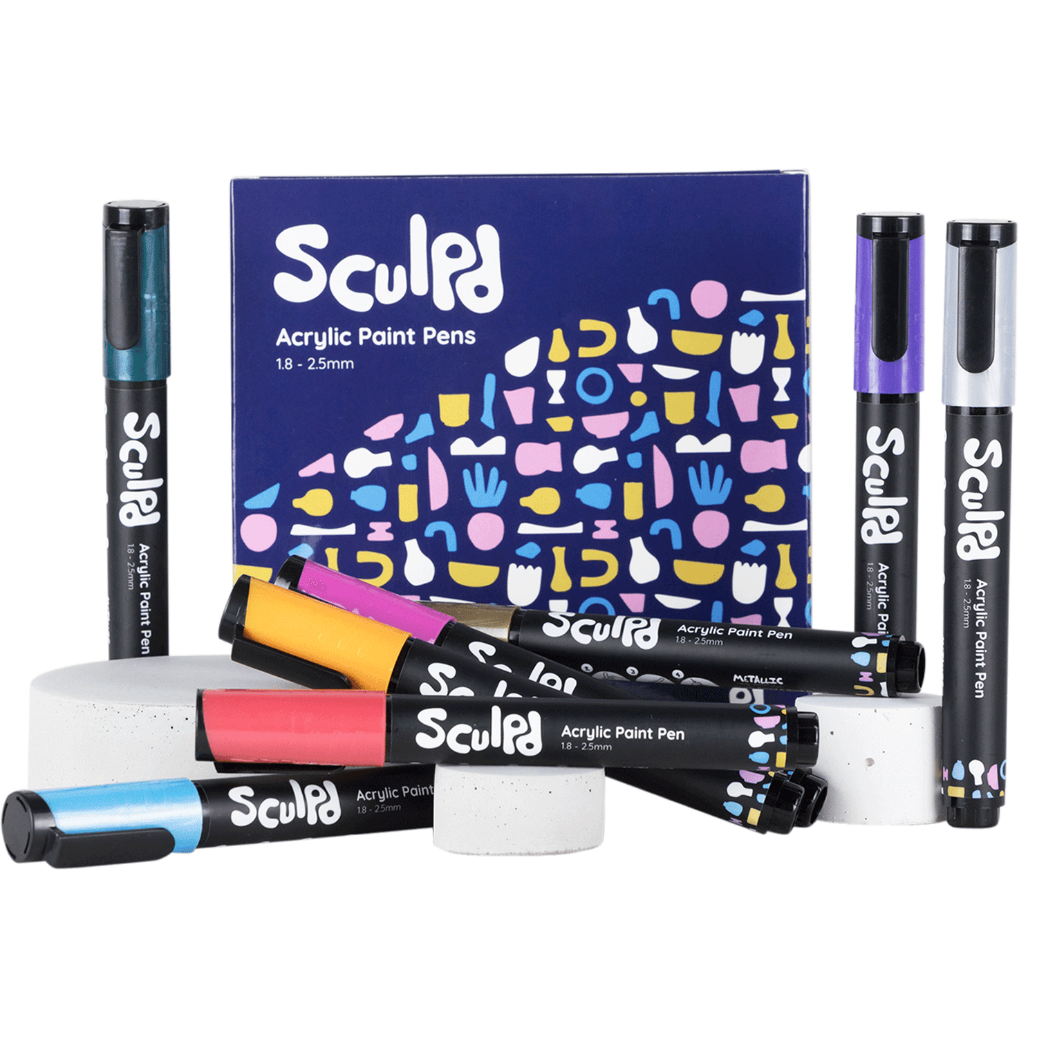 Sculpd Kids Painting Kit, Paint Craft Set for Kids Age 4 to 6, Includes 10  Colour Paint Set, 4 Paint Pens, 2 Canvases, Easels, Magnetic Picture Frame